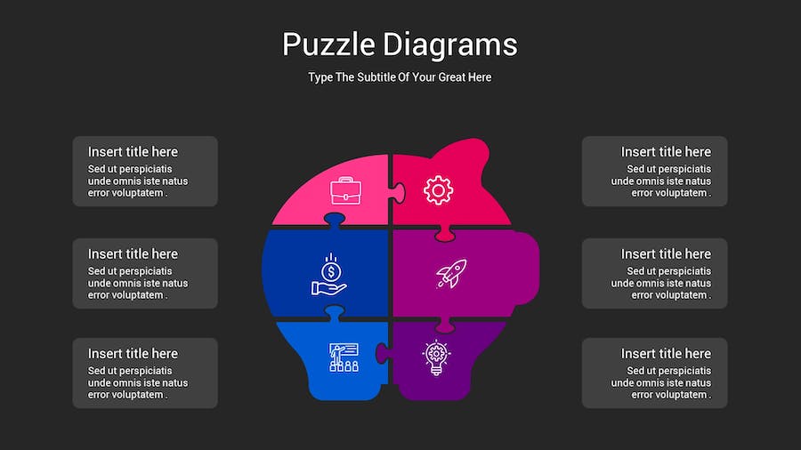 拼图创意展示问题分析图形Keynote模板 - PPT派