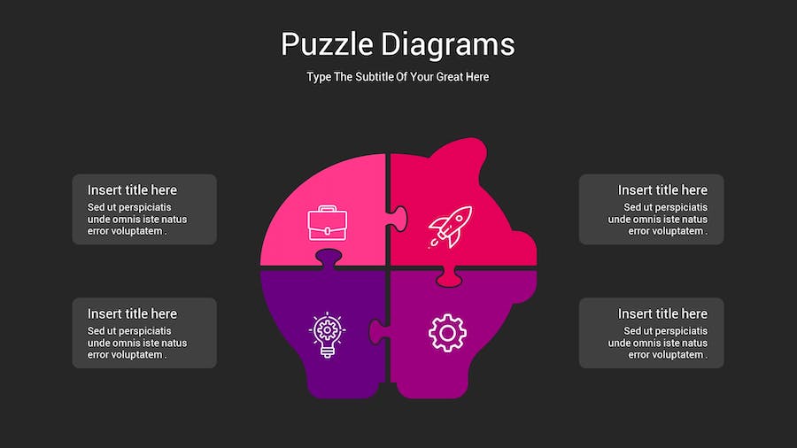 拼图创意展示问题分析图形Keynote模板 - PPT派