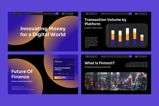 数字金融科技融资方案PPT模板 - PPT派