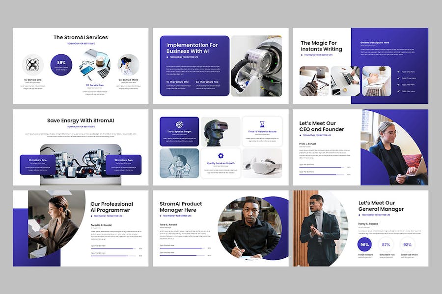 人工智能创意设计展示PPT模板 - PPT派