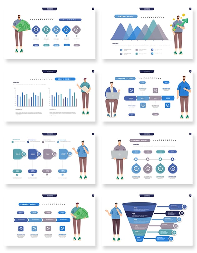 信息图形数据展示演讲PPT模板 - PPT派