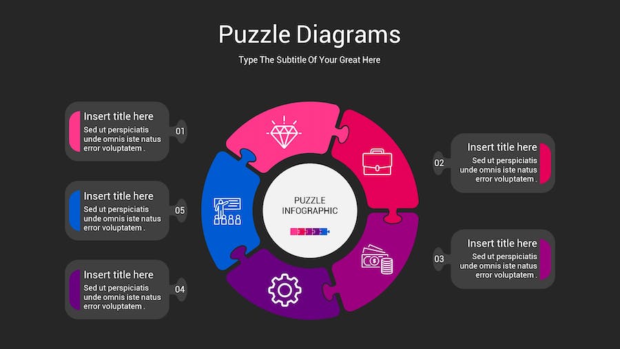 拼图创意展示问题分析图形Keynote模板 - PPT派