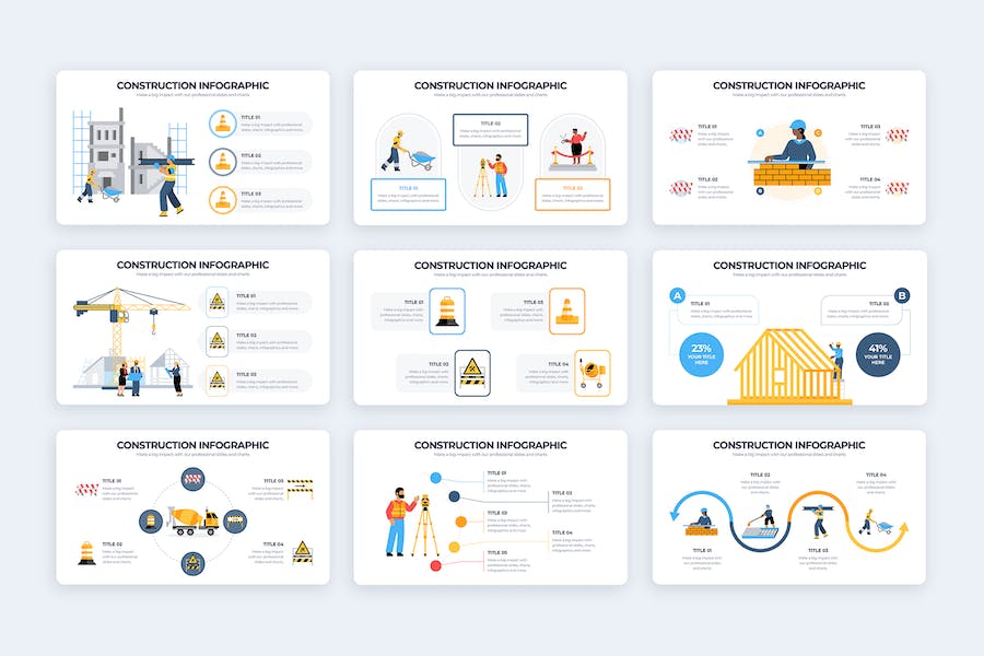 商业建筑工程项目信息图形Keynote模板 - PPT派