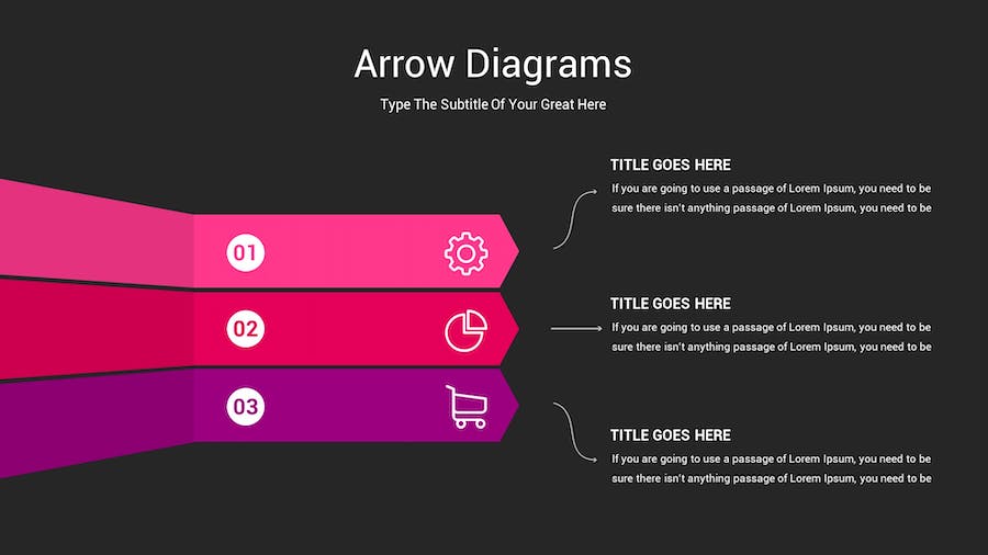 箭头图表深色注释记号Keynote模板 - PPT派