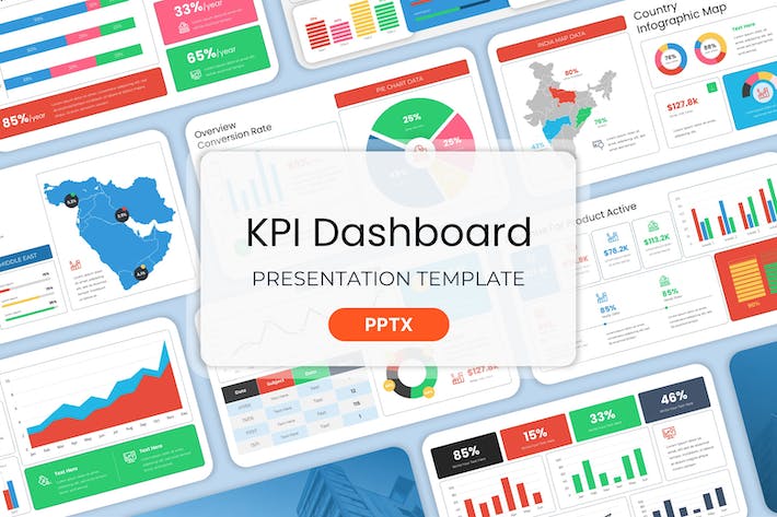 KPI关键指标数据统计分析图形PPT模板 - PPT派