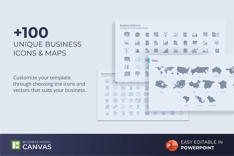 商业模式画布创业策划PPT演示模板 - PPT派