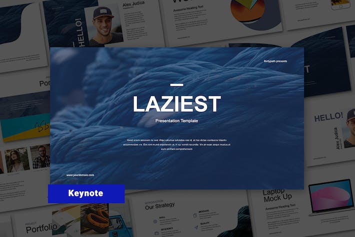 极简风格创意设计作品展示Keynote模板 - PPT派