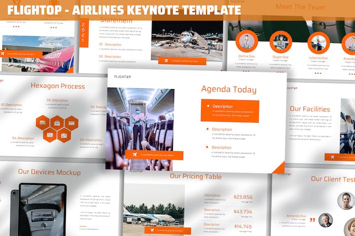 航空公司品牌介绍服务展示Keynote模板 - PPT派