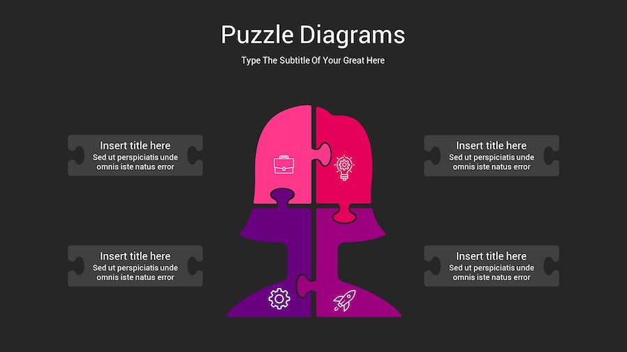 拼图创意展示问题分析图形Keynote模板 - PPT派