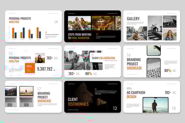 设计作品集投资组合展示keynote模板 - PPT派