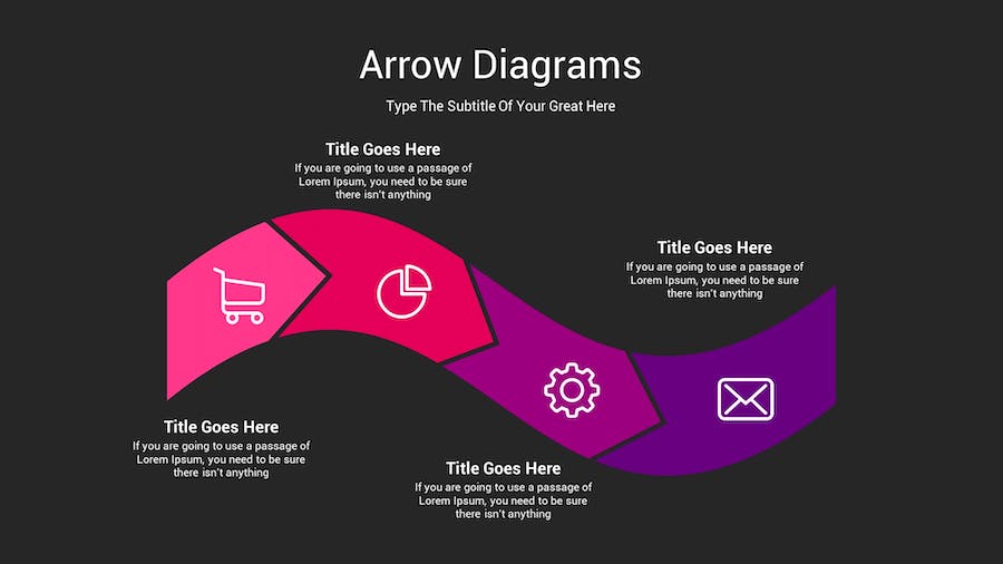 箭头图表深色注释记号Keynote模板 - PPT派