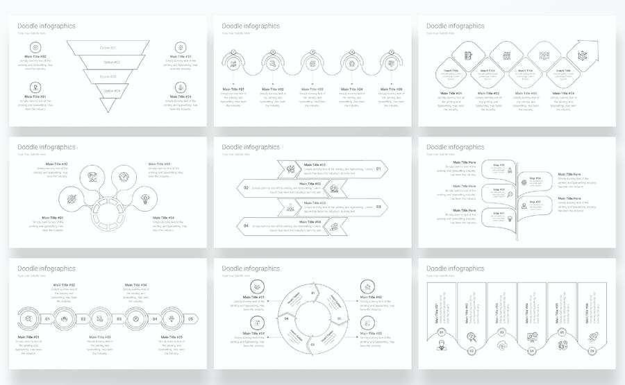 涂鸦信息图形图表讲述展示数据分析PPT模板 - PPT派