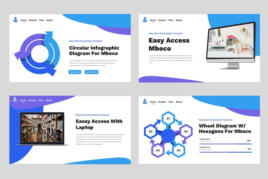 教育学习课程设计展示讲述教学方案PPT模板 - PPT派