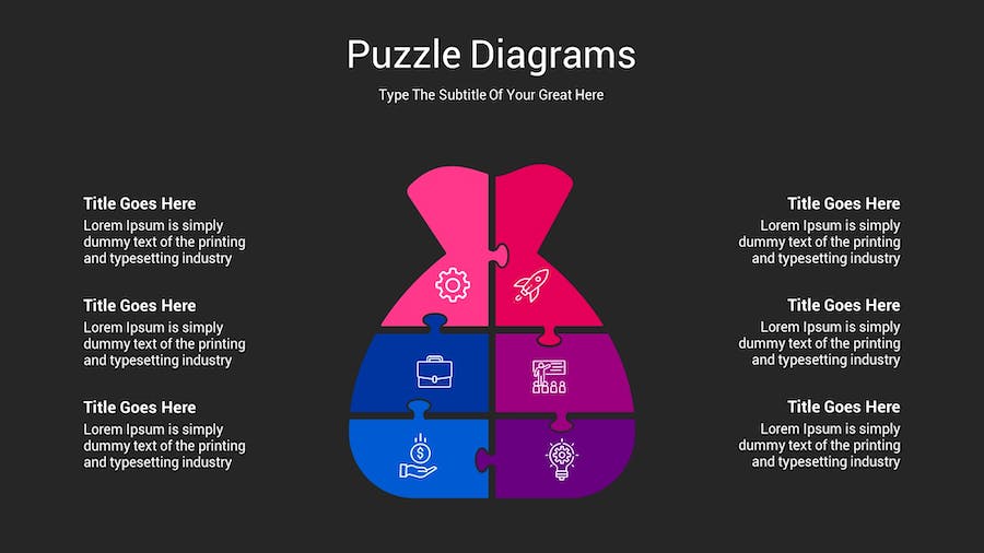 拼图创意展示问题分析图形Keynote模板 - PPT派