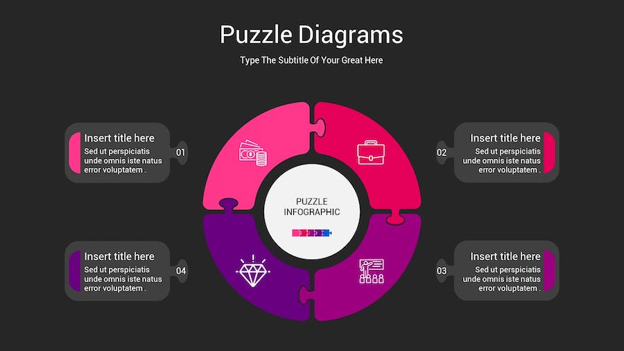 拼图创意展示问题分析图形Keynote模板 - PPT派