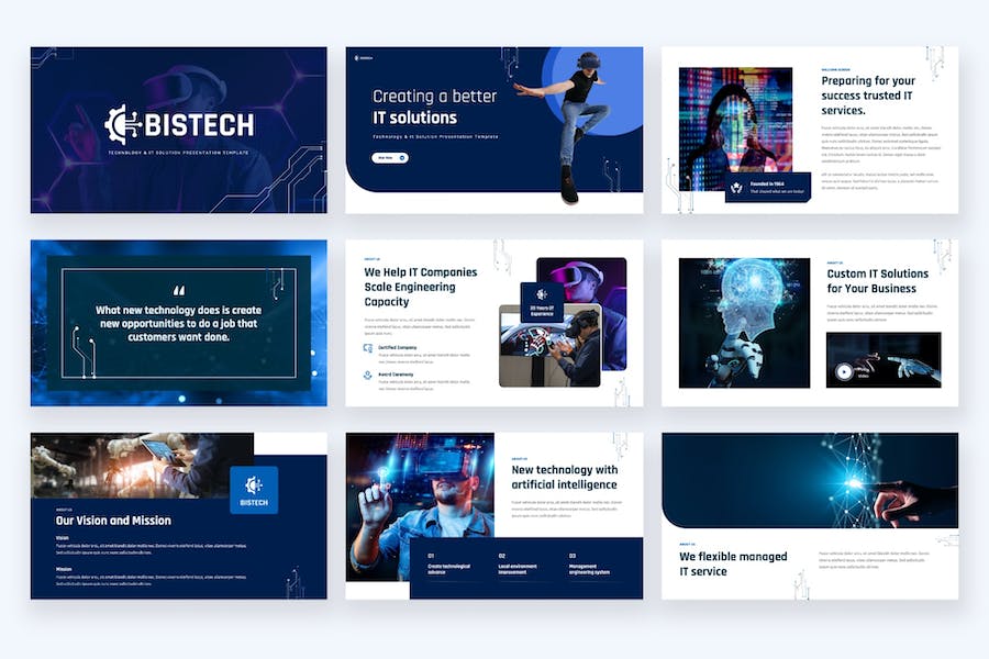 IT科技企业解决方案演示PPT模板 - PPT派