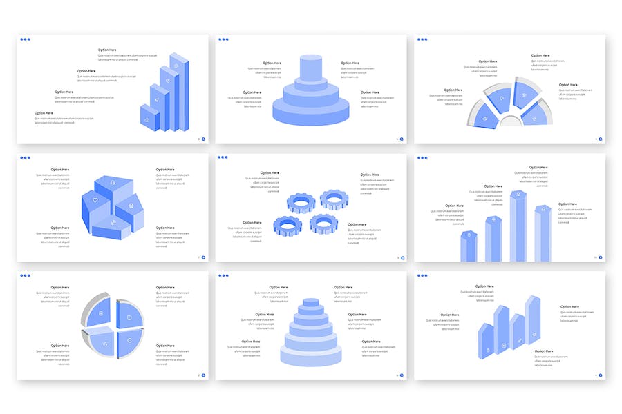 淡蓝色阶梯方块金字塔图形keynote模板 - PPT派