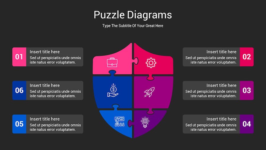 拼图创意展示问题分析图形Keynote模板 - PPT派