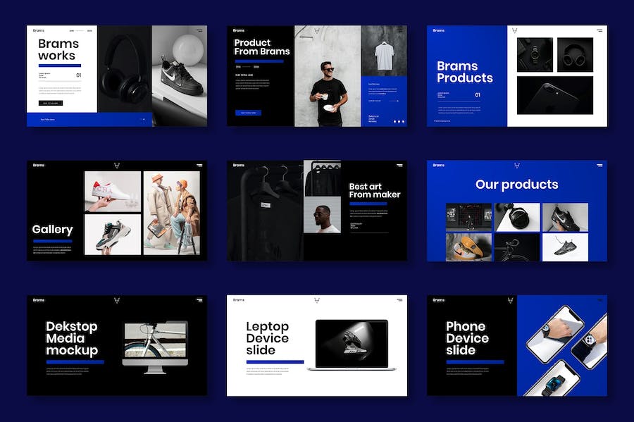 蓝黑色科技商务项目提案Keynote模板 - PPT派