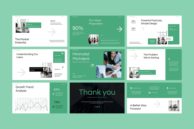 极简主义融资商业方案PPT模板 - PPT派