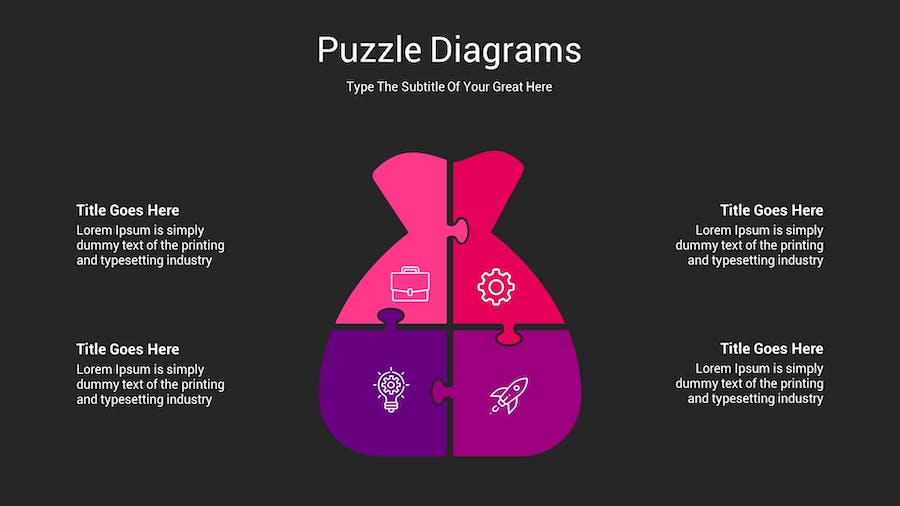 拼图创意展示问题分析图形Keynote模板 - PPT派