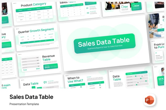 销售数据表格业绩展示PPT模板 - PPT派