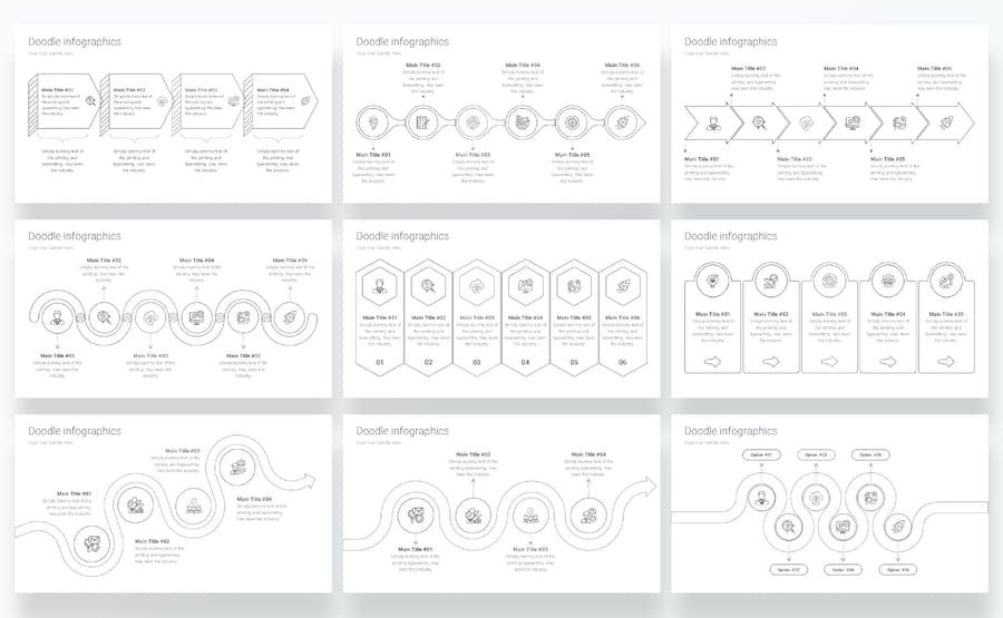 涂鸦信息图形图表讲述展示数据分析PPT模板 - PPT派