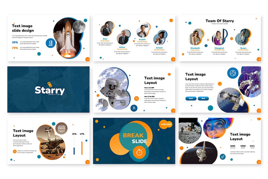 星空银河宇宙主题展示Keynote模板 - PPT派