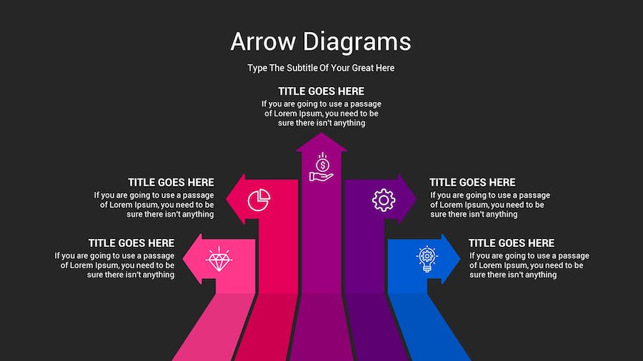 箭头图表深色注释记号Keynote模板 - PPT派