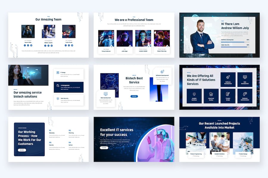 IT科技企业解决方案演示PPT模板 - PPT派
