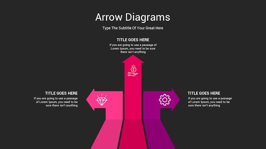 箭头图表深色注释记号Keynote模板 - PPT派