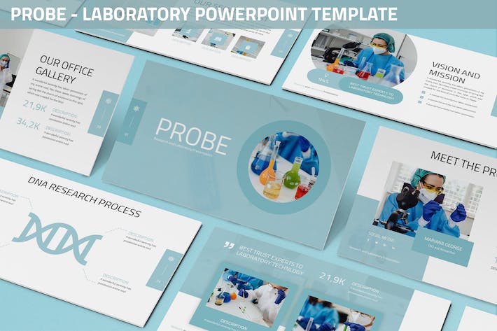 科学研究实验室医学医疗PPT模板 - PPT派