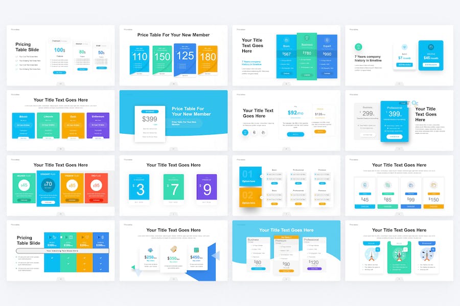 多种不同样式价格表keynote模板 - PPT派