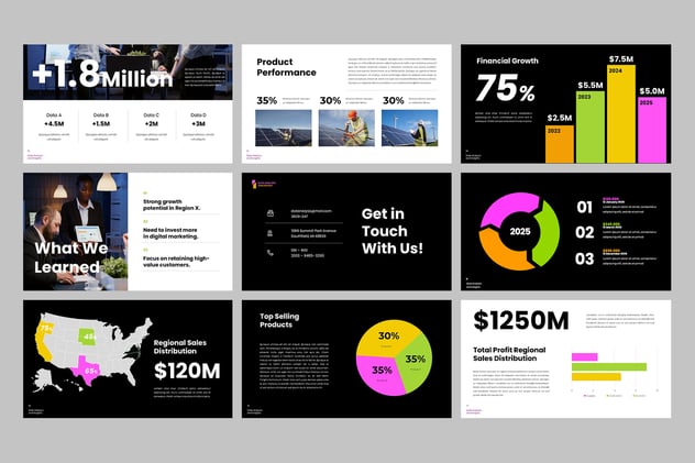 数码数据统计展示Keynote模板 - PPT派