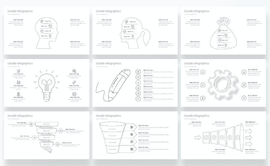 涂鸦信息图形图表讲述展示数据分析PPT模板 - PPT派