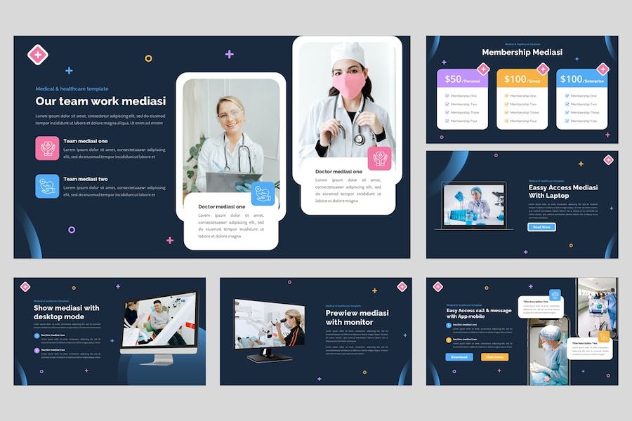 医疗健康诊疗服务介绍PPT模板 - PPT派