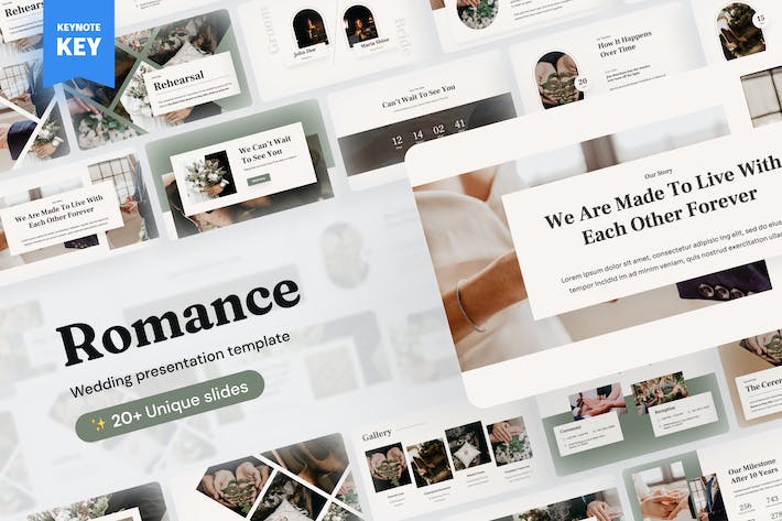 浪漫婚礼主题演讲方案Keynote模板 - PPT派