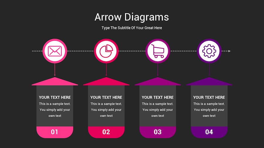 箭头图表深色注释记号Keynote模板 - PPT派