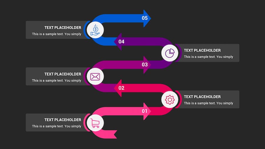 箭头图表深色注释记号Keynote模板 - PPT派
