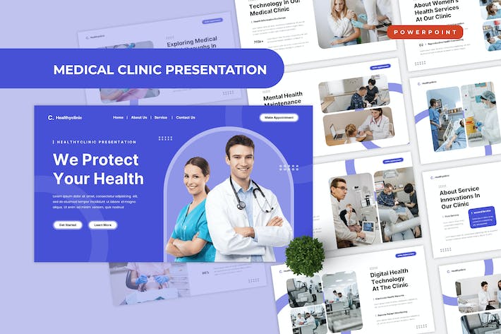 医疗诊所门诊健康诊疗服务PPT模板 - PPT派 医疗诊所门诊健康诊疗服务PPT模板 - PPT派