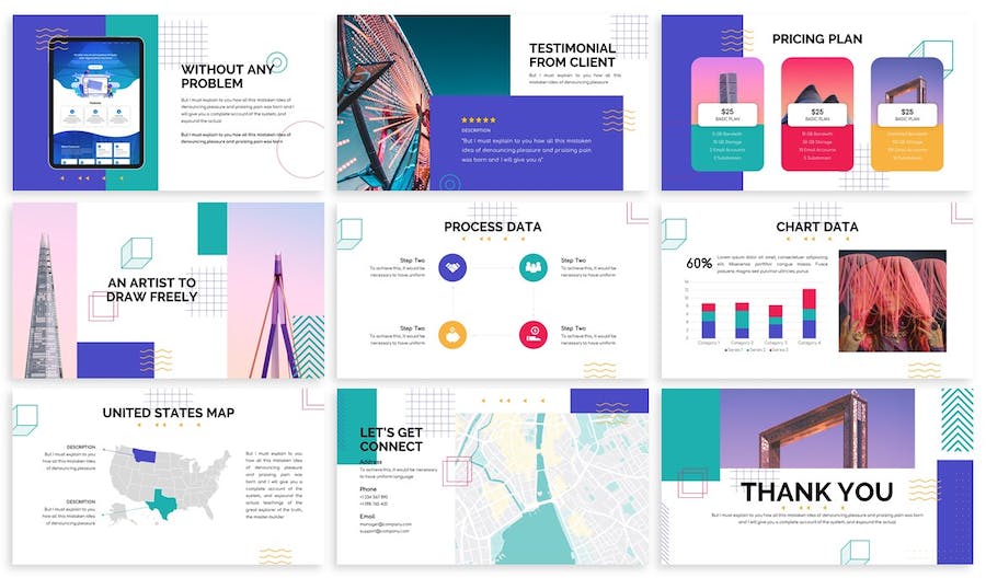 商务数据展示分析方案Keynote模板 - PPT派