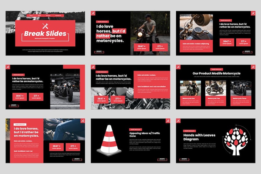 摩托车品牌产品推介运营营销宣传展示方案Keynote模板 - PPT派