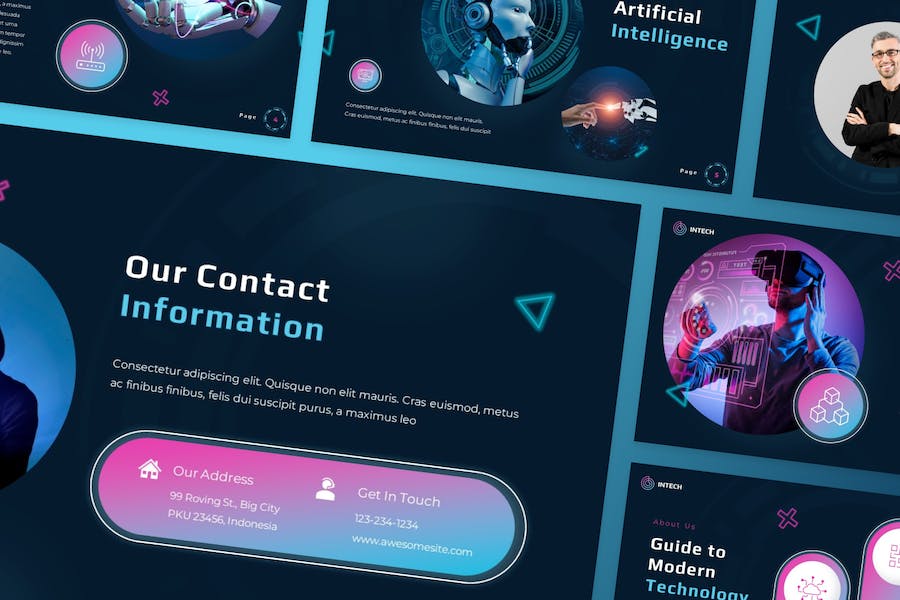 智能科技产品功能展示PPT模板 - PPT派