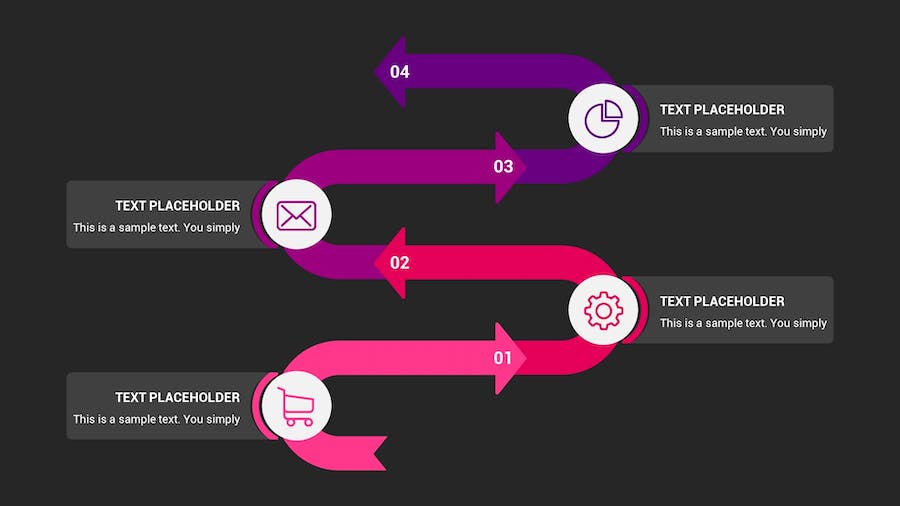 箭头图表深色注释记号Keynote模板 - PPT派