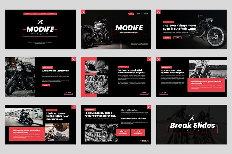 摩托车品牌产品推介运营营销宣传展示方案Keynote模板 - PPT派