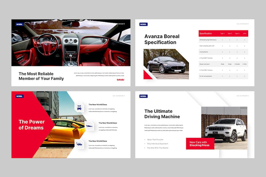 汽车行业欧美风商务汇报PPT模板 - PPT派