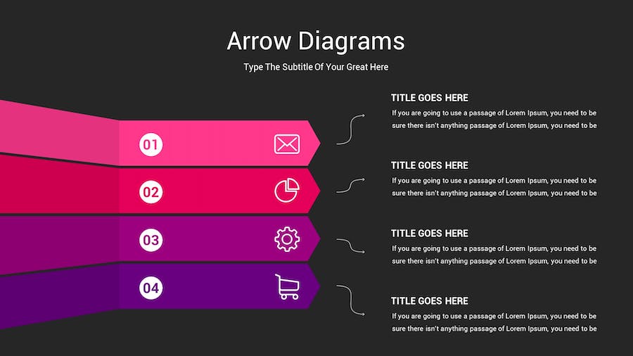 箭头图表深色注释记号Keynote模板 - PPT派