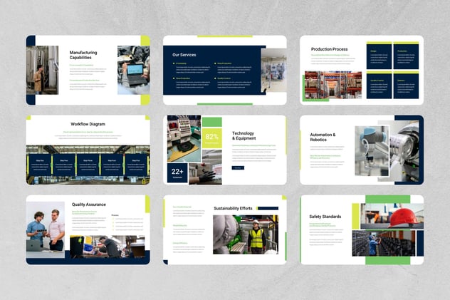 制造业工厂生产流程PPT模板 - PPT派