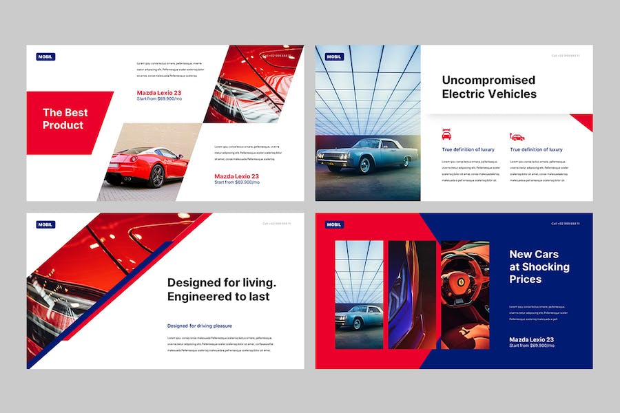 汽车行业欧美风商务汇报PPT模板 - PPT派