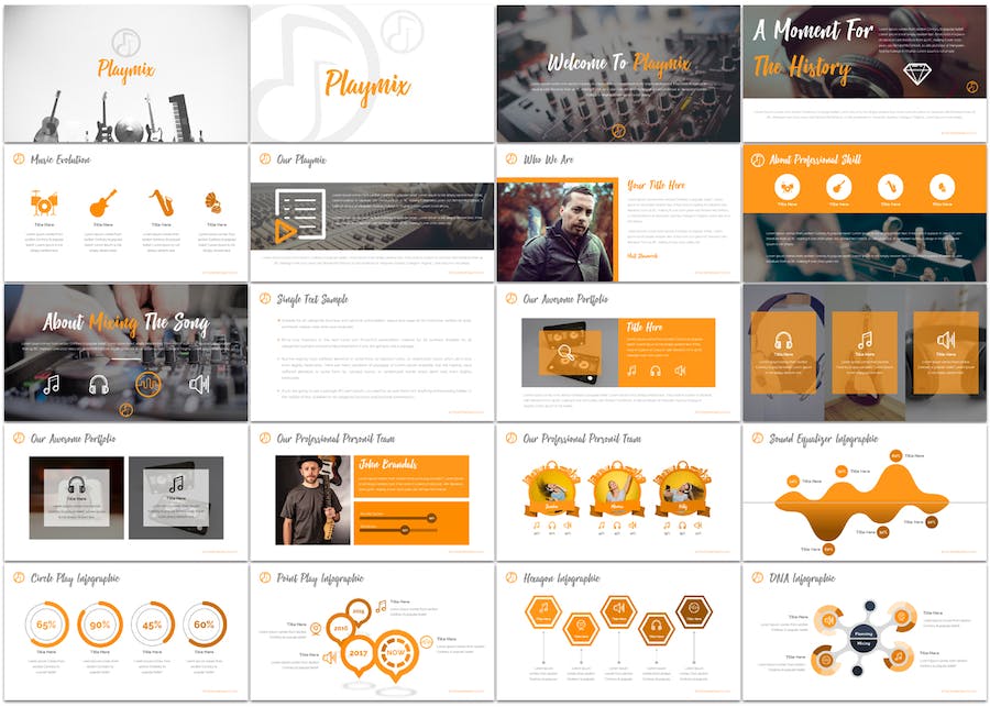 音乐播放器产品功能展示Keynote模板 - PPT派